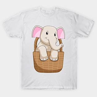 Elephant with Basket T-Shirt